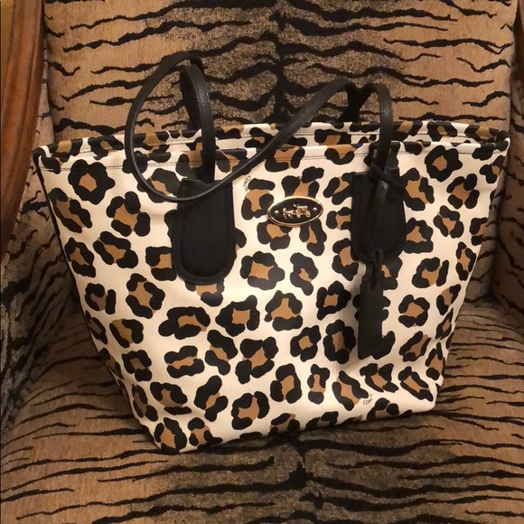 coach ocelot leopard purse